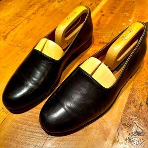 Vintage Zelli Italy Black Leather Loafers Size 9